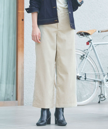 ブロックコーデュロイ ワイド パンツ
