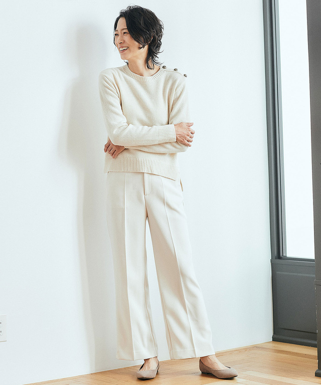 ウールライク ストレート パンツ