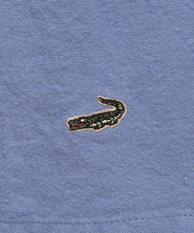 襟刺繍 フランネル ブラウス