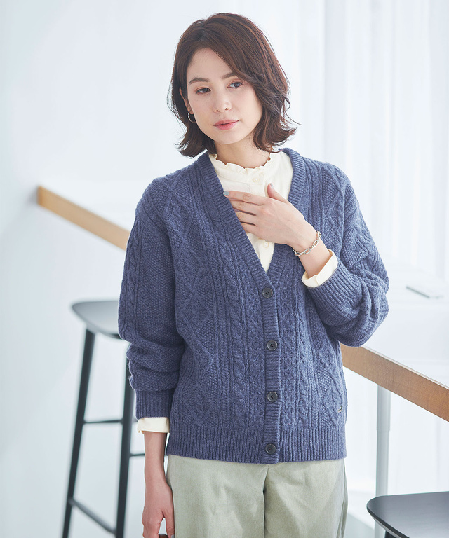 アラン ケーブル ニット カーディガン【オンラインショップ限定】