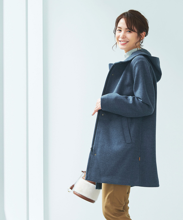 ウールライク フーデット コート【オンラインショップ限定】