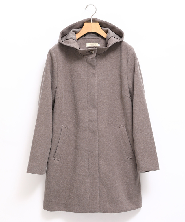 ウールライク フーデット コート【オンラインショップ限定】