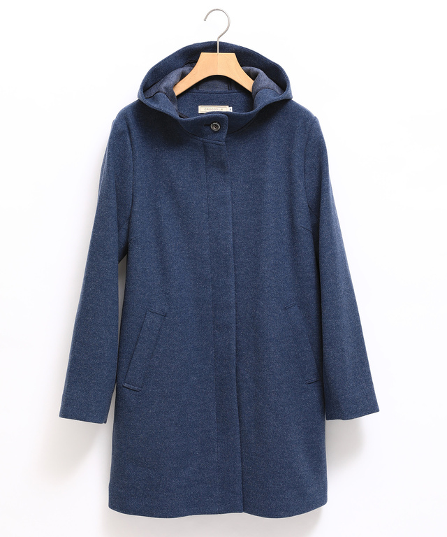 ウールライク フーデット コート【オンラインショップ限定】