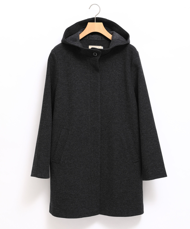 ウールライク フーデット コート【オンラインショップ限定】