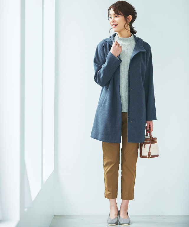 ウールライク フーデット コート【オンラインショップ限定】