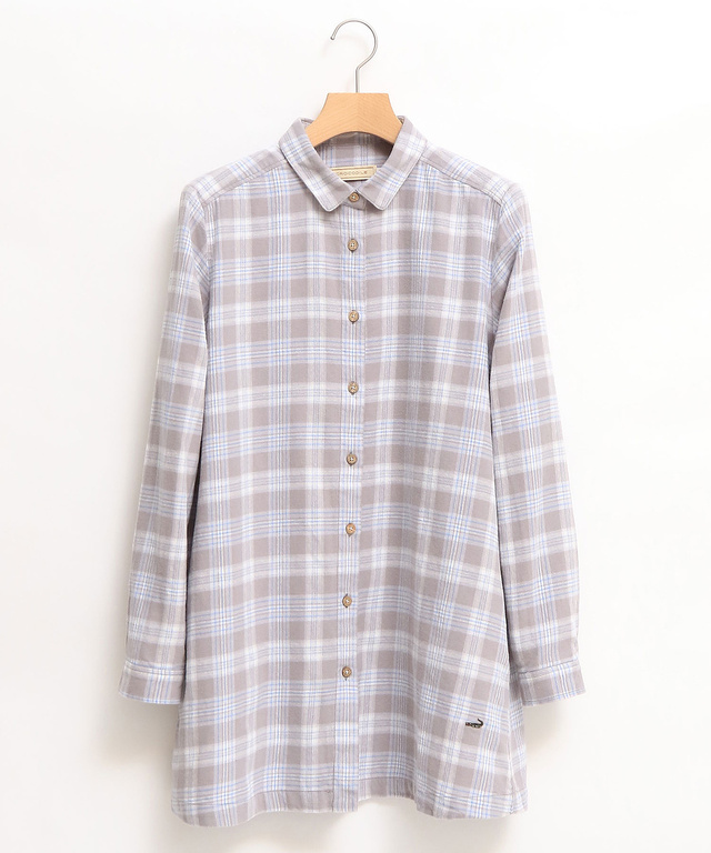 微起毛 チェック チュニック【オンラインショップ限定】