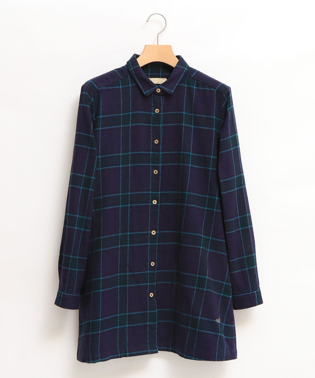 微起毛 チェック チュニック【オンラインショップ限定】
