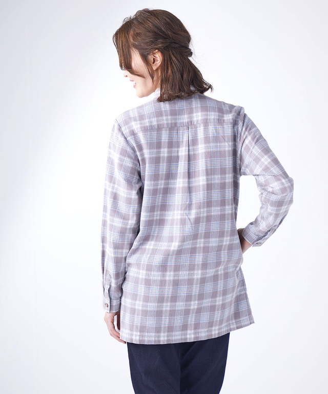微起毛 チェック チュニック【オンラインショップ限定】