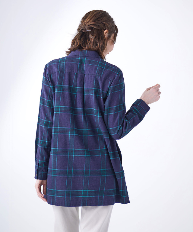 微起毛 チェック チュニック【オンラインショップ限定】