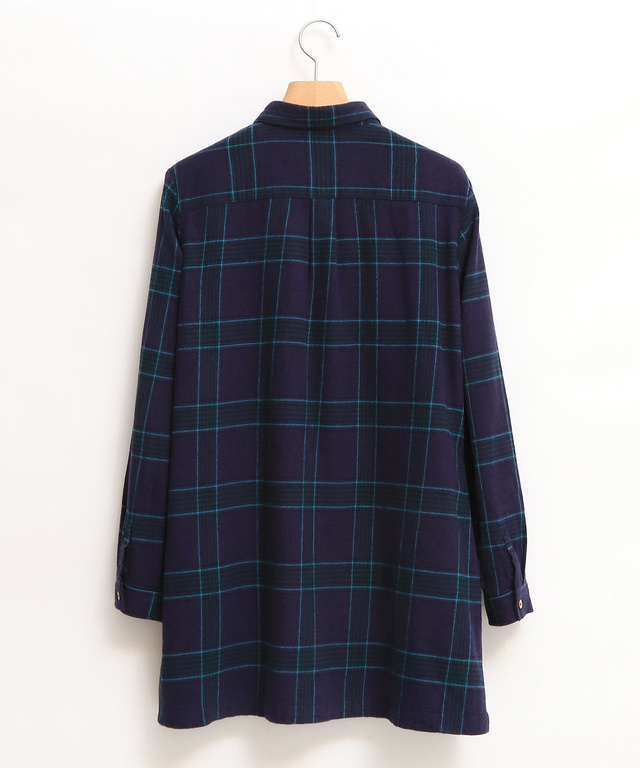 微起毛 チェック チュニック【オンラインショップ限定】