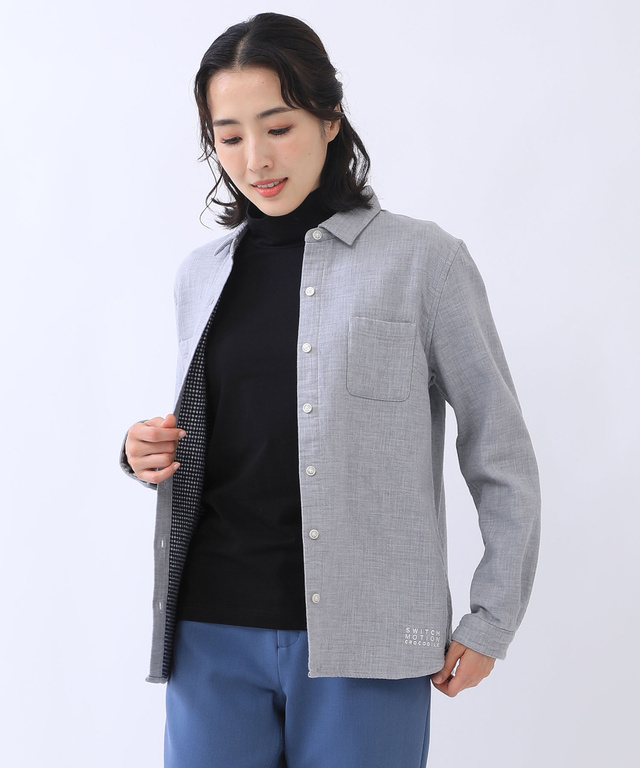 起毛 裏チェック シャツ