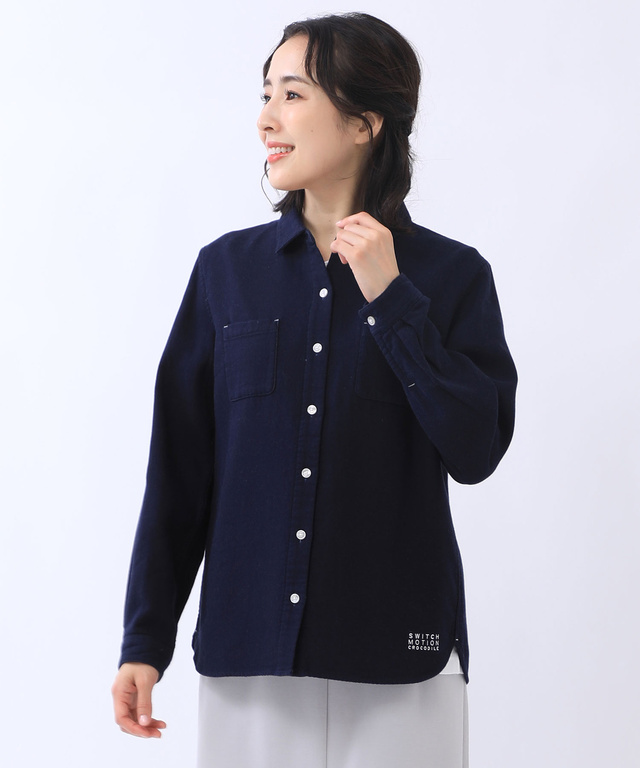 起毛 裏チェック シャツ
