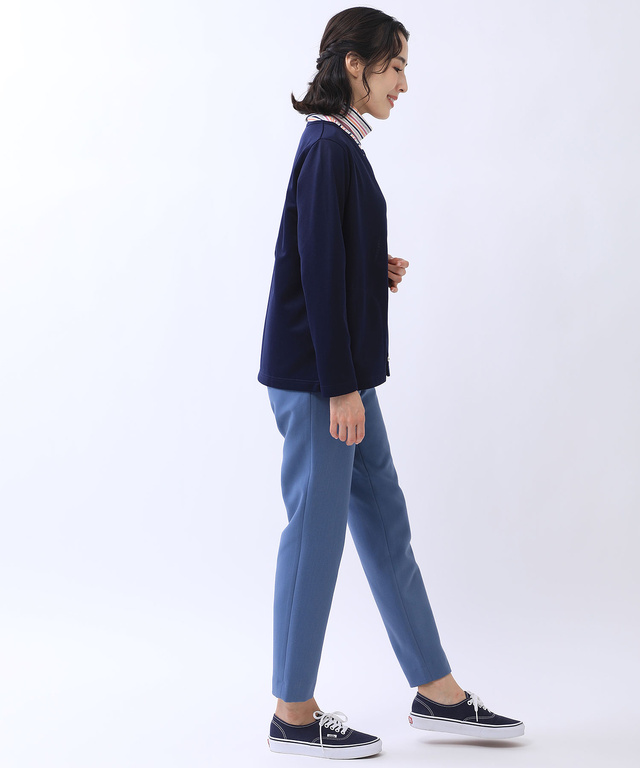 スナップ クルーネック カーディガン