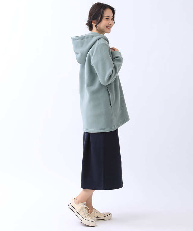 フリース ロング パーカー