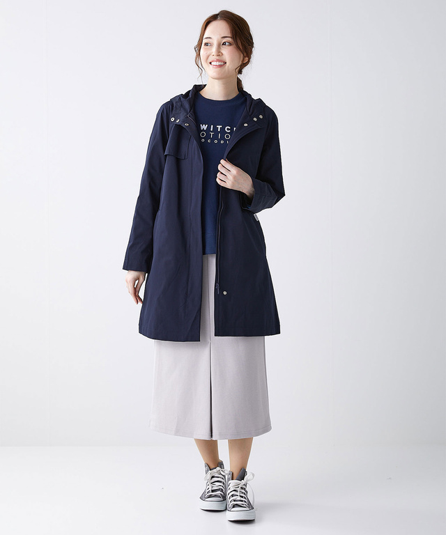 ツイル フード付き ロングコート